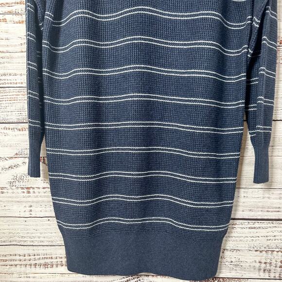 NEW with tags Prana Blue and White Milani Henley Sweater Dress Medium, MSRP $109 - Picture 4 of 11